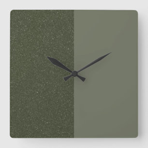 Half & Half Moss Green Wall Clock