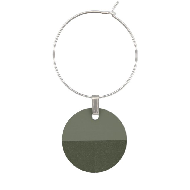 Half-&-Half Moss Green Wine Charms – Customizable (Front)