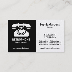 Half & Half (Phone)- Black and White (Platinum) Business Card