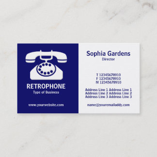 Half & Half (Phone)- Blue and White Business Card