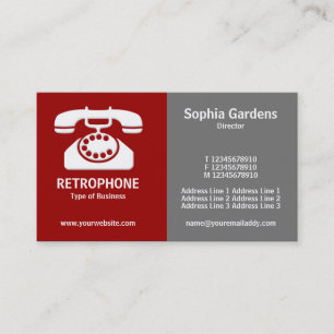 Half & Half (Phone)- Maroon and Gray Business Card