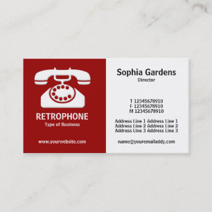 Half & Half (Phone)- Maroon and White Business Card