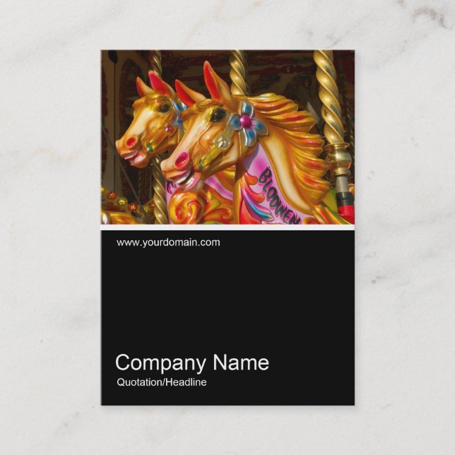 Half&Half Photo 0252 - Merry-go-round Horses Business Card (Front)