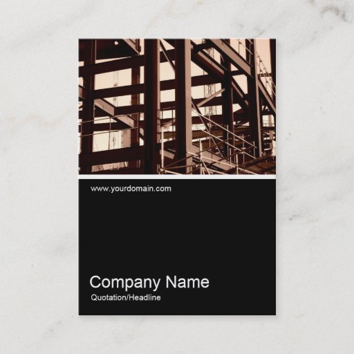 Customizable Half&amp;Half Photo 03 - Steel Frame Construction Business Card Templates
