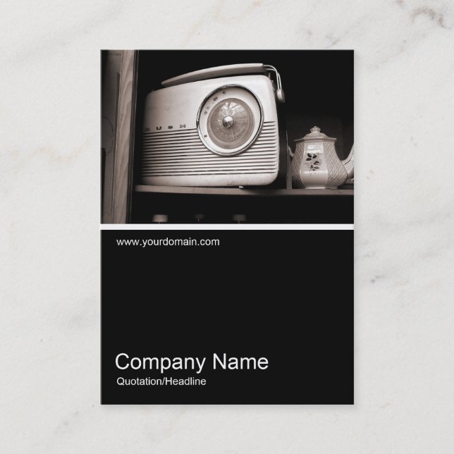 Half&Half Photo 046 Old Radio Business Card (Front)
