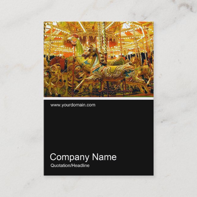 Half&Half Photo 048 Merry-go-round Business Card (Front)