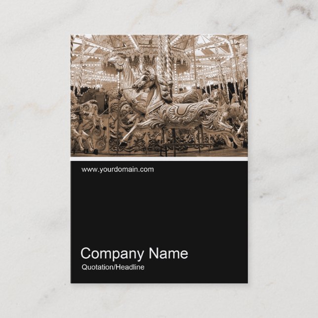 Half&Half Photo 049 Merry-go-round Business Card (Front)