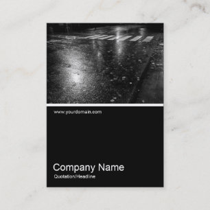 Half&Half Photo - Wet Autumn Road at Night Business Card