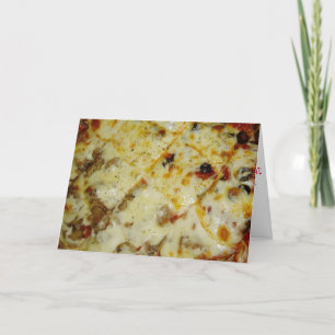 "Half & Half Pizza" Birthday Card