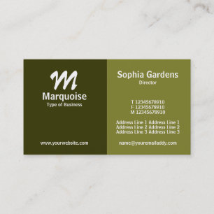 Half & Half - Shades of Green Business Card