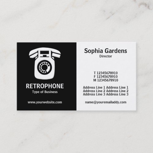 Half &amp; Half (Wallphone) - Black and White Business Card Templates
