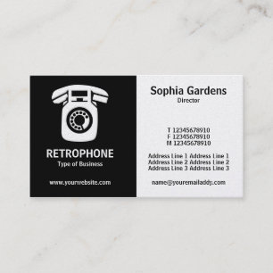 Half & Half (Wallphone) - Black and White (Gold) Business Card