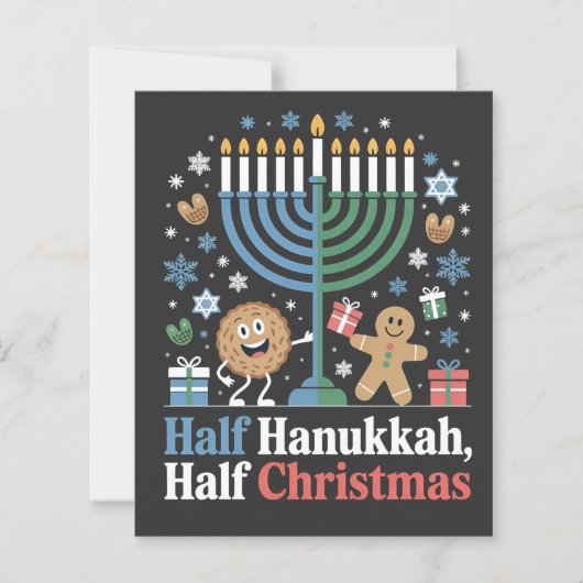 Half Hanukkah Half Christmas Funny Christmukkah  (Front)