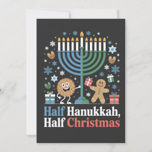 Half Hanukkah Half Christmas Funny Christmukkah Invitation