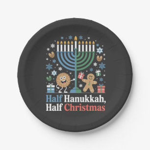 Half Hanukkah Half Christmas Funny Christmukkah Paper Plates