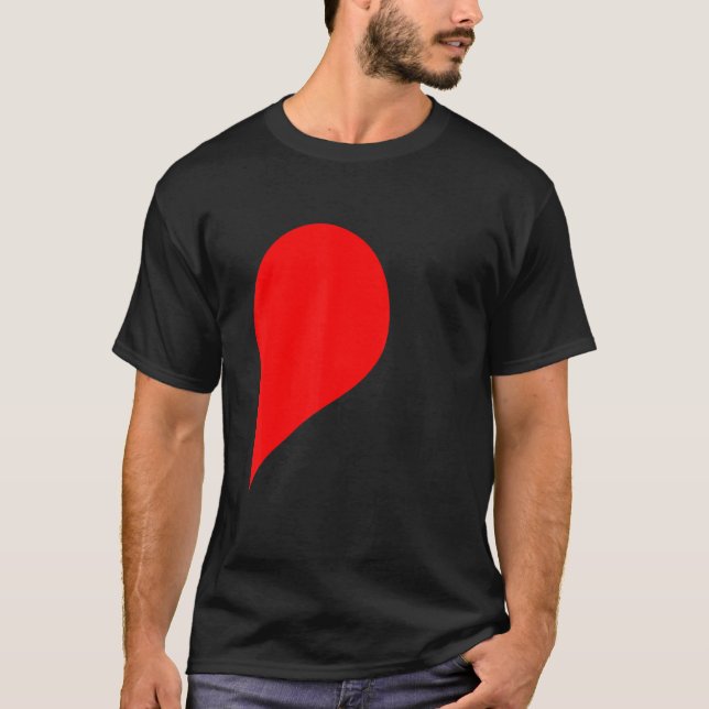 Half Heart Right Hand Side Love Couple Camisa Pare T-Shirt (Front)