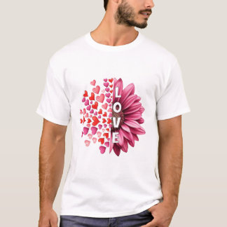 Half Hearts Half Bloom Love T-Shirt