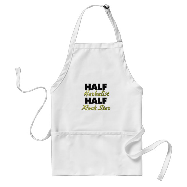 Half Herbalist Half Rock Star Adult Apron (Front)