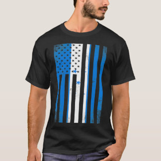 Half Honduran Flag  Vintage American Inside Me USA T-Shirt