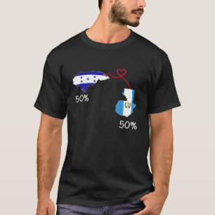 Half Honduran Half Guatemalan Flag Map Guatemala H T-Shirt
