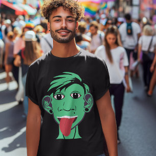 Half Human / Half Alien Funny Guy Comedy Character T-Shirt