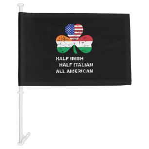 Half Irish Half Italian All American Flag Shamrock