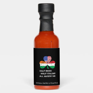 Half Irish Half Italian All American Flag Shamrock Hot Sauces