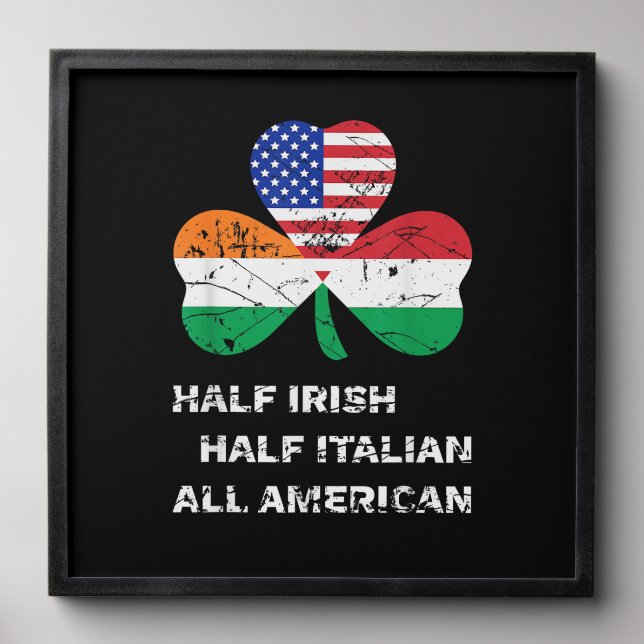 Half Irish Half Italian All American Flag Shamrock Peel And Stick Photo Tile (Front Set)