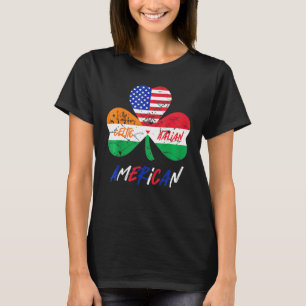 Half Irish Half Italian American Flag Shamrock Her T-Shirt