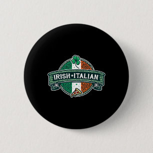 Half Irish Half Italian Funny Irish Italian Shamro Button