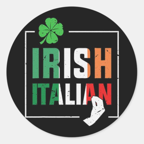 Half Irish Half Italian Irish Italian Flag Classic Round Sticker
