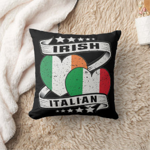 Half Irish Half Italian Irish Italian Flag Throw Pillow