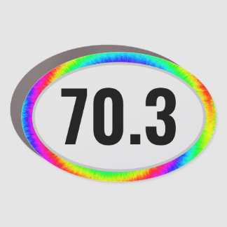 Half Ironman 70.3 tie-dye car magnet