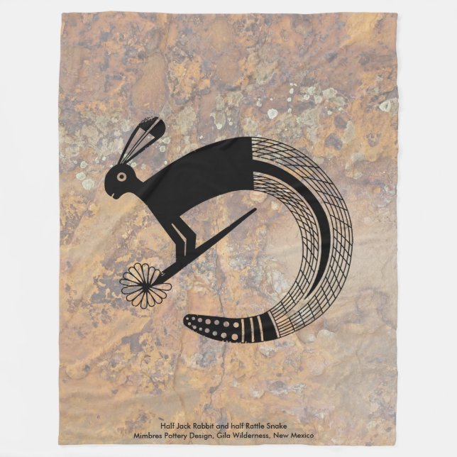 Half Jack Rabbit and half Rattle Snake Fleece Blanket (Front)