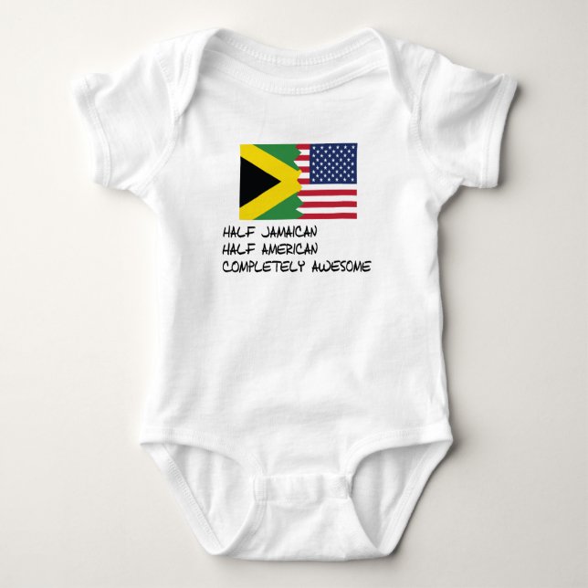 Half Jamaican Completely Awesome Baby Bodysuit (Front)
