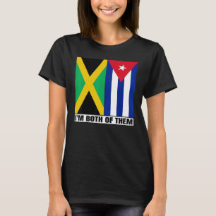 Half Jamaican Half Cuban Heritage Jamaica & Cuba F T-Shirt