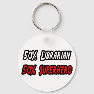 Half Librarian Half Superhero Keychain