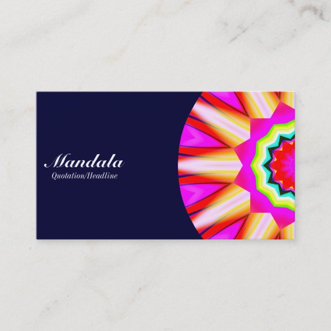 Half Mandala 05 - Dark Navy Business Card (Front)