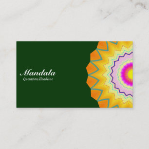 Half Mandala 260614(2) - Dark Green Business Card