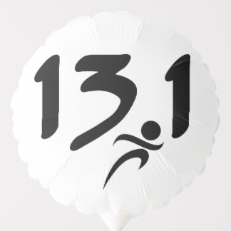 Half-marathon 13.1 balloon with running dot design