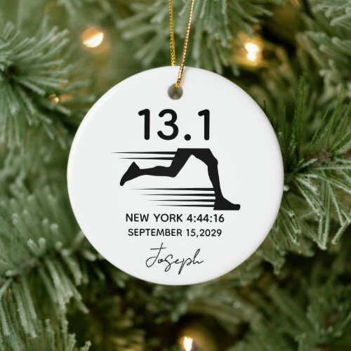 Half Marathon 13.1 Custom Name, City &amp; Time Ceramic Ornament