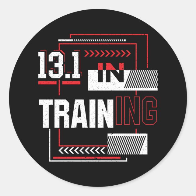 Half Marathon 13.1 in Training Abstract Runner Classic Round Sticker (Front)