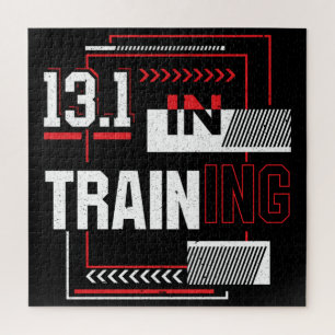Half Marathon 13.1 in Training Abstract Runner Jigsaw Puzzle