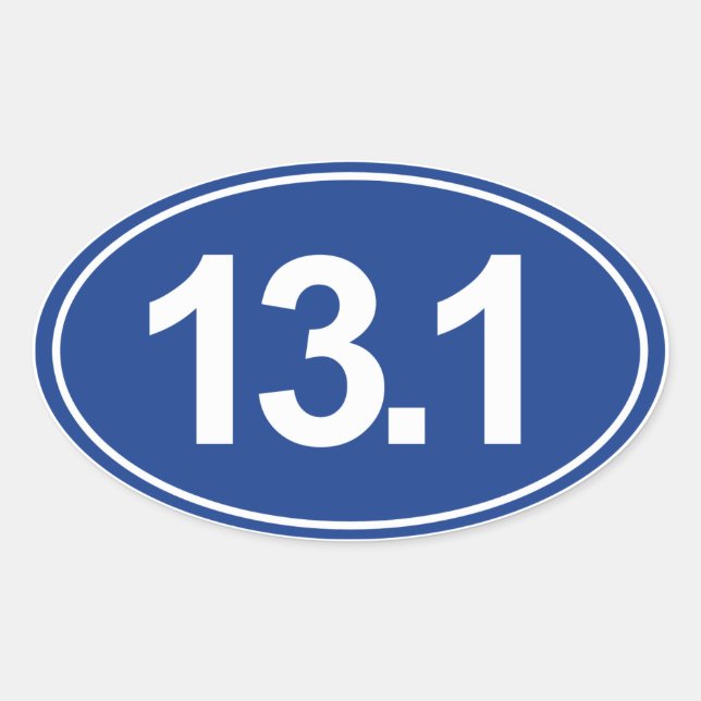 Half Marathon 13.1 Miles  Oval Sticker (Blue) (Front)