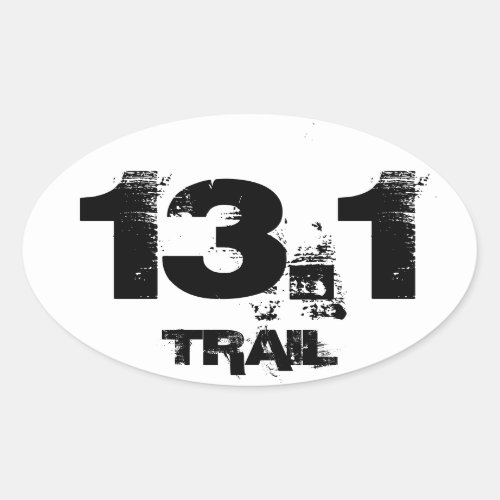 Half Marathon 131 TRAIL Oval Vehicle Decal Oval Sticker