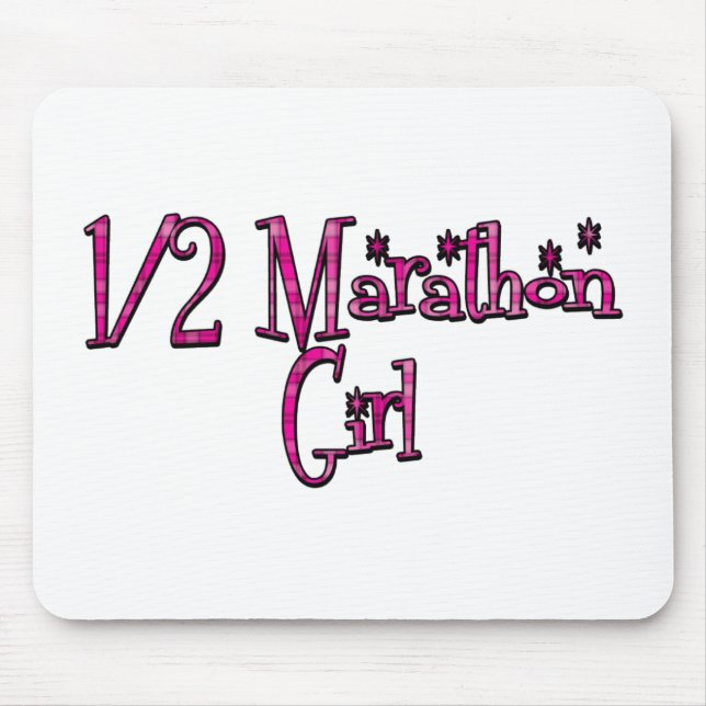 Half Marathon Girl Mouse Pad (Front)