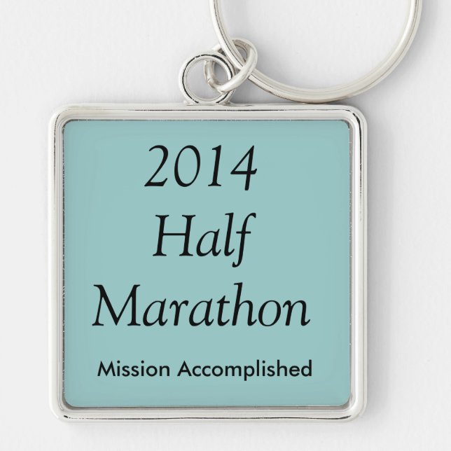 Half Marathon, Mission Accomplished! Keychain (Front)