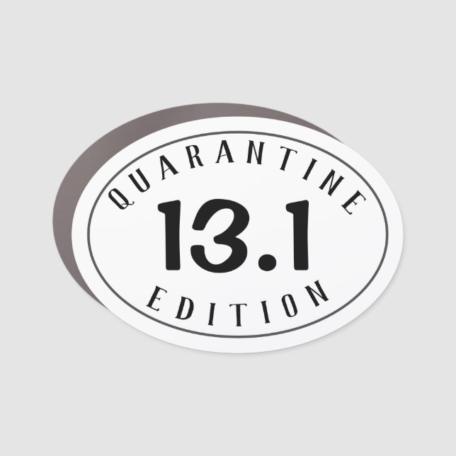 Half Marathon Quarantine Edition Car Magnet (Front)