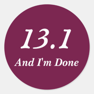 Half Marathon Runners 13.1 Sticker (Burgundy)
