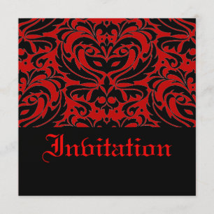 Half Masquerade Red Halloween Party Invitation